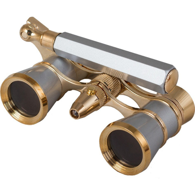 Бинокль LEVENHUK BROADWAY 325N лорнет с подсветкой, серебряный 28822